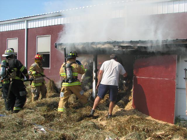 Mutual aid to Bedford Village outside shed/hay fire